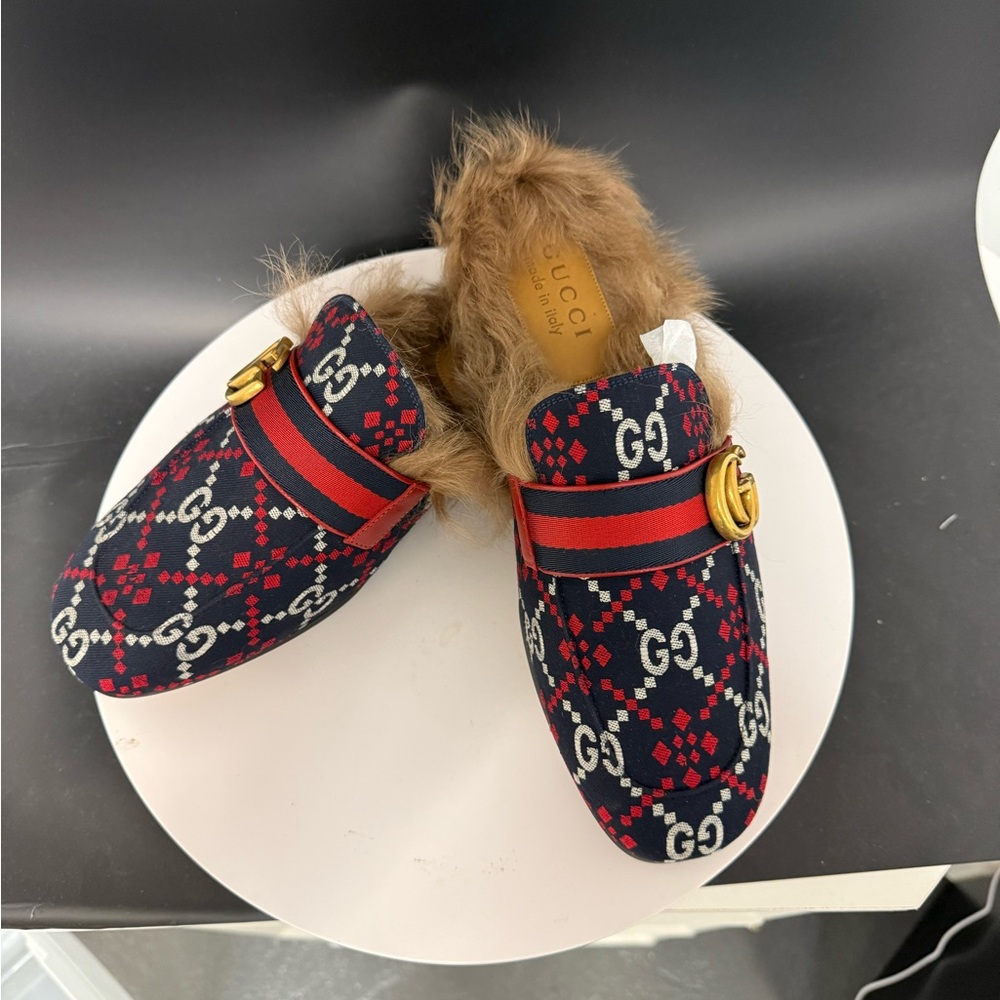 New Authentic Mens Gucci Princetown Slippers Size 6
